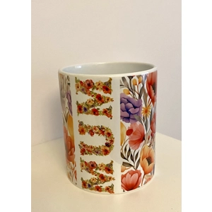 Mother’s Day gift set containing slate coaster, 110z floral mug and 20oz floral mum tumbler