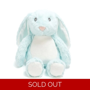 Baby blue plush bunny customise and personalise the tummy ears and feet