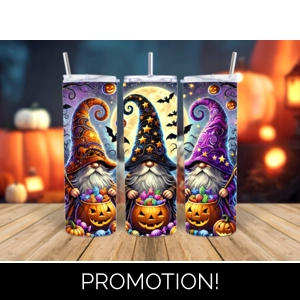 cute gnome Halloween tumbler
