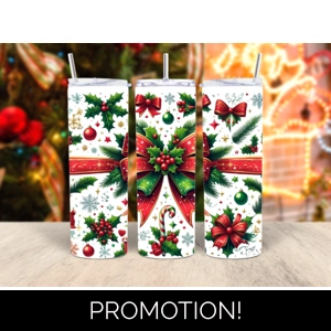 Christmas bow tumbler