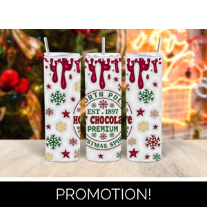 Inflated north pole hot chocolate co tumbler