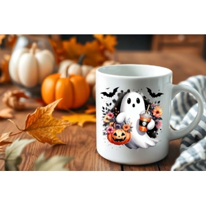 cute ghost and pumpkin mug