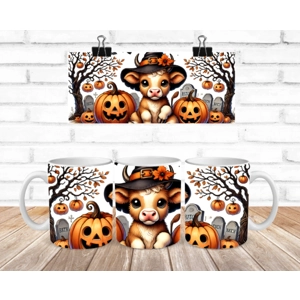 Halloween highland cow mug