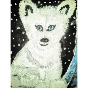 Artic Wolf Pup Painting