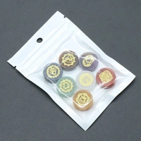 7pcs round shaped 7 Chakra natural stones engraved symbols reiki healing 16-18mm