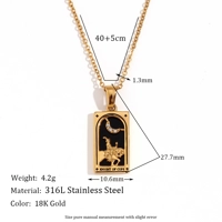 Stainless steel tarnish tarot necklace