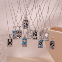 Stainless steel tarnish tarot necklace