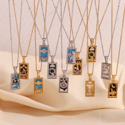 Stainless steel tarnish tarot necklace Stainless steel tarnish tarot necklace