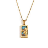 Stainless steel tarnish tarot necklace