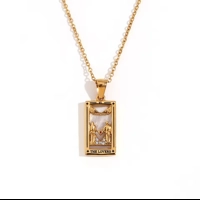 Stainless steel tarnish tarot necklace