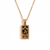 Stainless steel tarnish tarot necklace