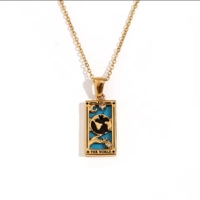 Stainless steel tarnish tarot necklace