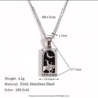 Stainless steel tarnish tarot necklace