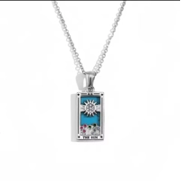 Stainless steel tarnish tarot necklace