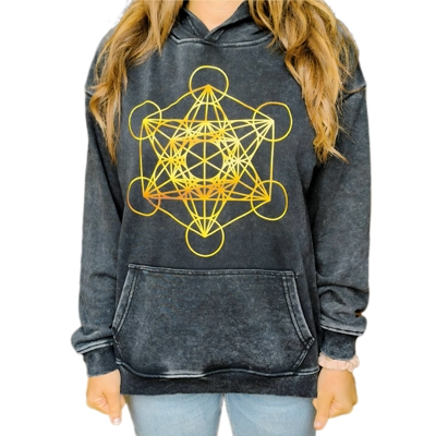 Metatron’s Cube Sacred Geometry Hoodie – 100% Cotton