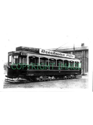 B/W Photo Newcastle Corporation Tram #60 @ Byker Depot
