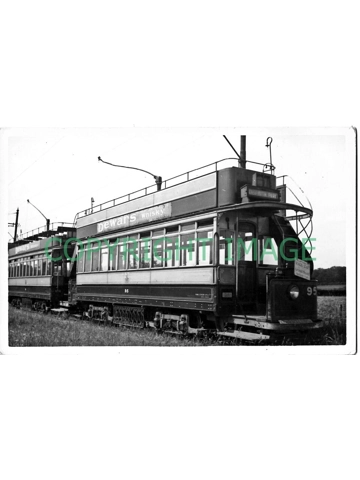 B/W Photo Newcastle Corporation Tram #95 @ Gosforth Racecourse