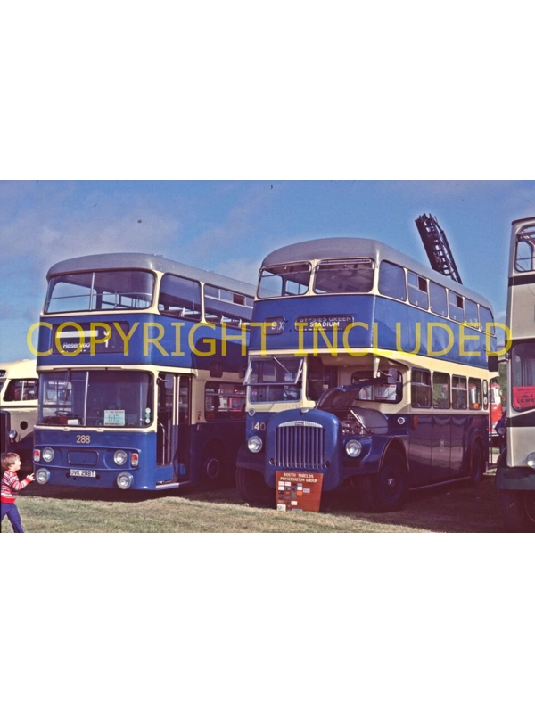 35mm slide TWPTE AN68 /Alexander ~ 288 & South Shields Daimler CCG6 / Roe 140