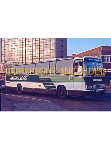 35mm slide Greenslades Leyland Tiger / Plaxton Paramount 3200 AOD 649 Y ~ 2201