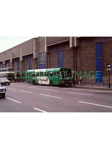 35mm bus slide Nottingham Leyland National 2 GTO 703 V - 703 Advert livery