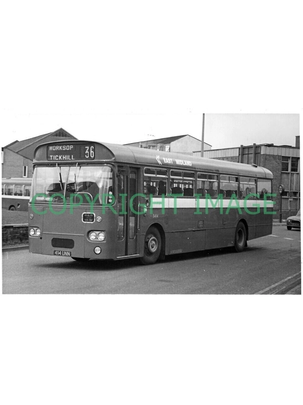 B/W Photo East Midland Leyland Leopard / Marshall 414 UNN - S 414