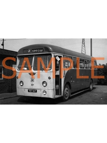 B/W Bus photo Rotherham AEC reliance / Weyman TET 167 - 167
