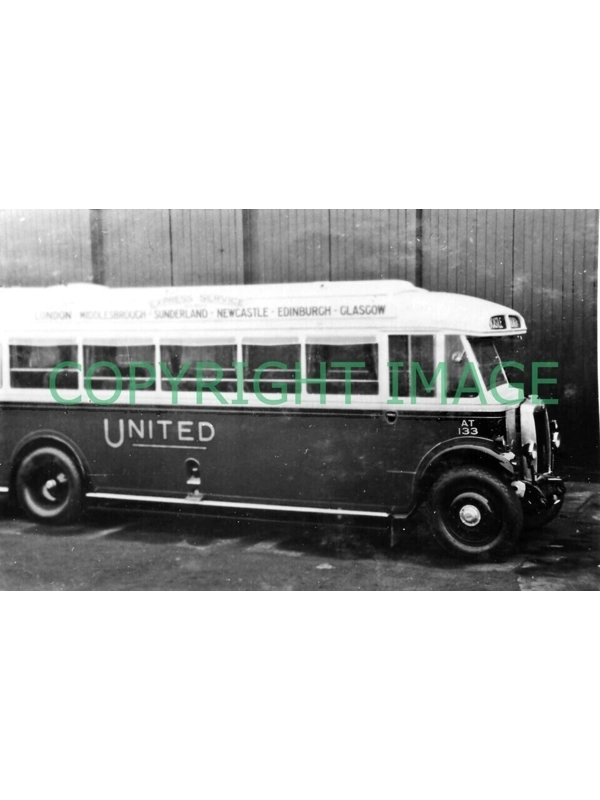 B/W Photo United Leyland Tiger TS3 / United (Lowestoft) AT133 - regn NG 986