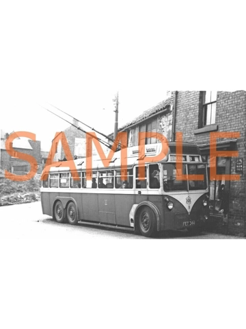 B/W Bus photo Rotherham Trolleybus Daimler CTC6 / East Lancs FET 344 - 2 (ex84)