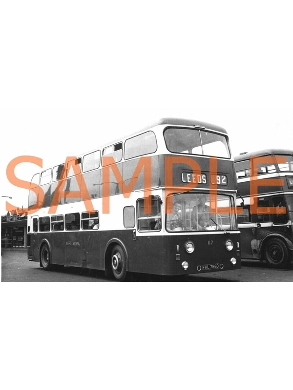 B/W Photo West Riding Leyland Atlantean PDR1 / Roe FHL 766 D - 117