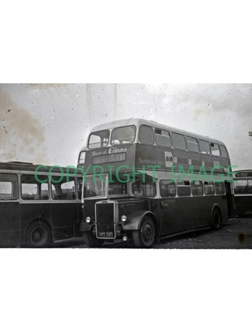 35mm B/W slide Sunderland District PD3 / Burlingham YPT 297 - 297