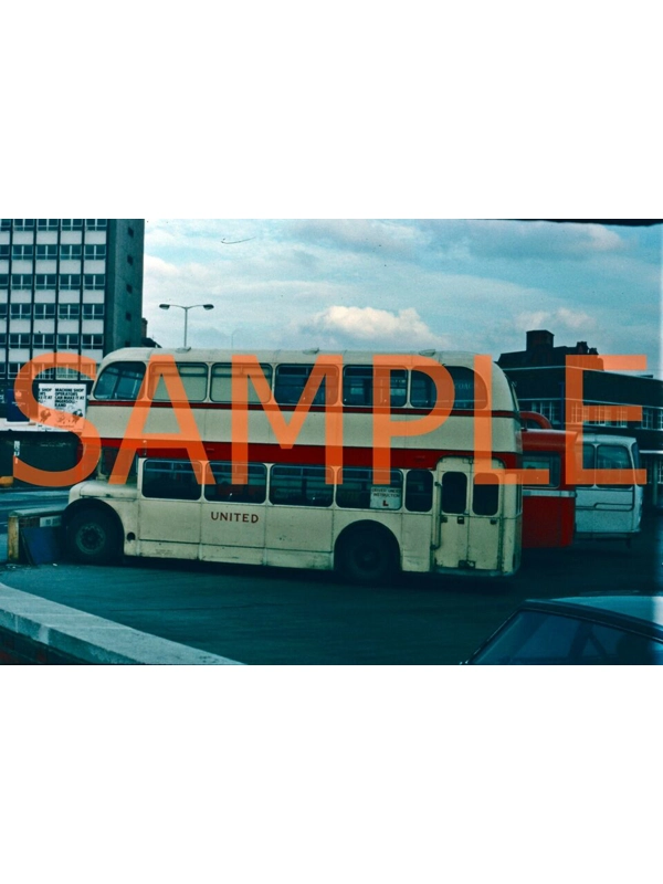 35mm slide United Unidentified Bristol LD / ECW Driver Trainer in Gallowgate '76