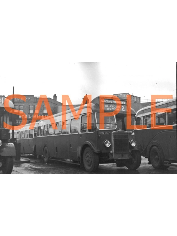35mm B/W slide United Autos Leyland TS7 / ECW BHN 267 - LTO 17 Rebody COPY