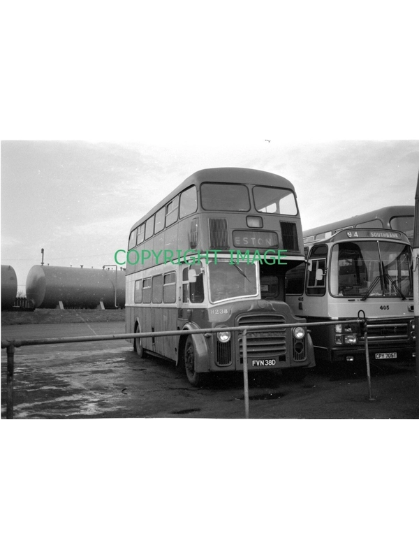 35mm B/W Neg Cleveland Transit Leyland PD2 / Roe FVN 38 D ~ H238 Ex TRTB 38