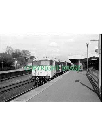 35 mm B/W Negative 50 035 Ark Royal heading south at Durham 1982