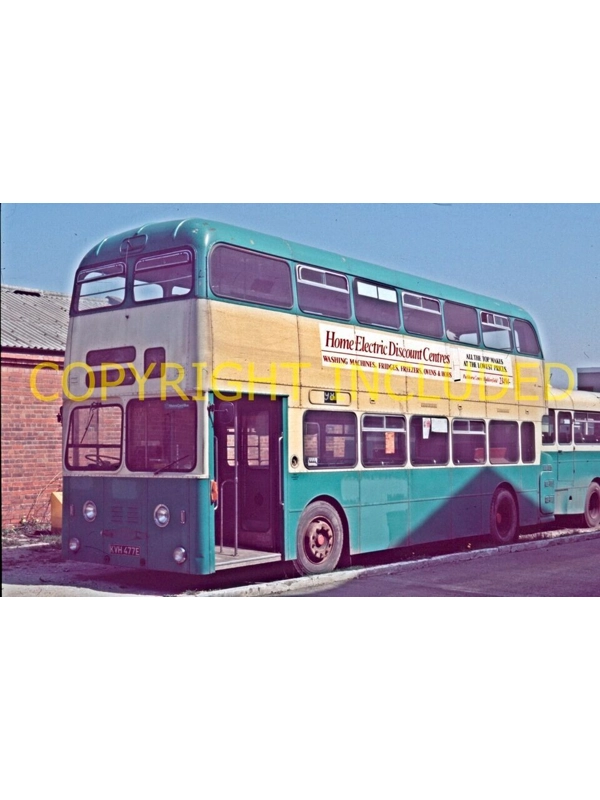35mm slide WYPTE Fleetline / Roe (Willowbrook top deck) KVH 477E ~ 4477 Ex 477