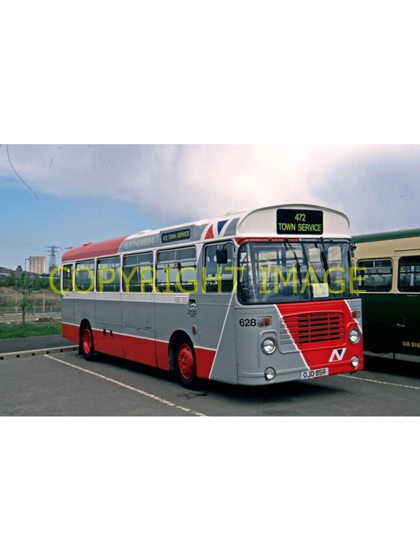 35mm slide Northumbria Bristol LH / ECW OJD 95 R ~ 628 Ex London Transport BL 95