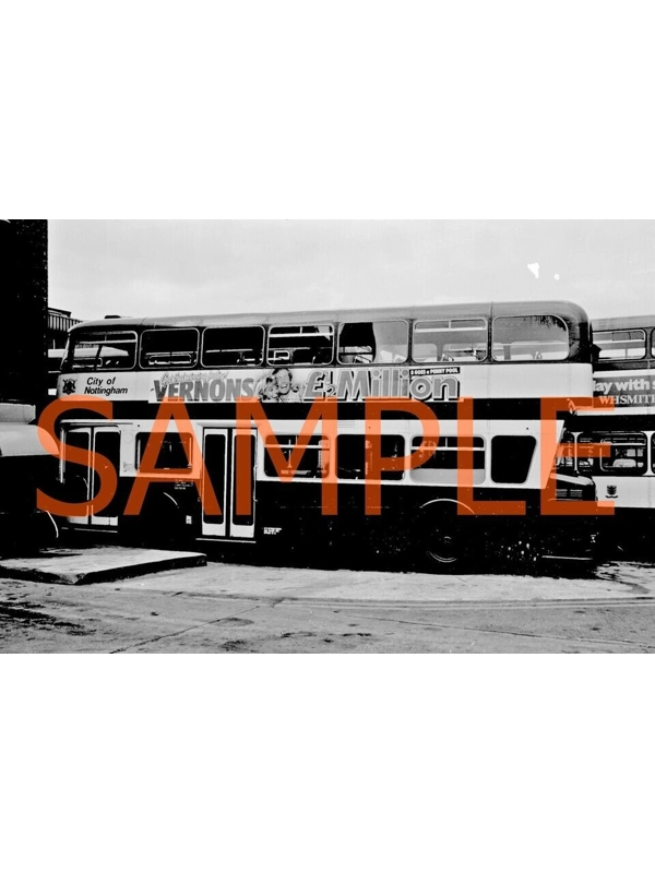 35mm BW Negative Nottingham Fleetline / MCW Unidentified bus with SYPTE on hire