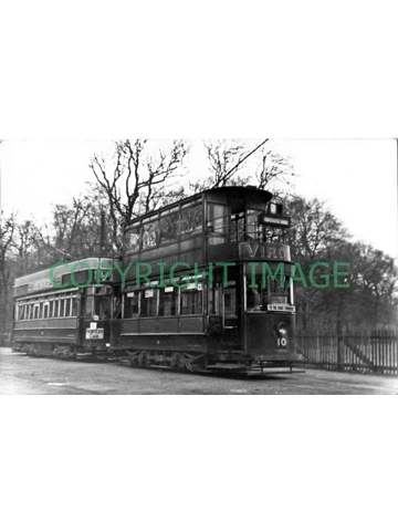 B/W Photo Newcastle Corporation Tram #10 @ Gosforth Park