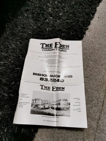 advertising Leaflet for the Eden coach tours 1981