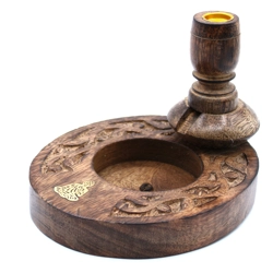 Mango Wood Reverse Backflow Burner - Buddha Bronze