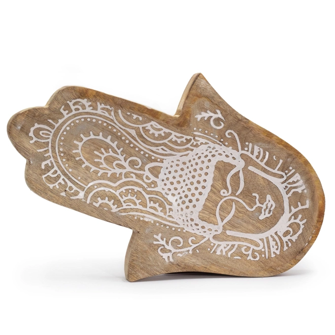 product Image for Long Tray 30x20.5x2.5cm - Hamsa with White Buddha