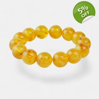 Modified Amber Bracelet 14mm roun..