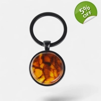 Pressed amber keychain
