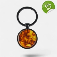 Pressed Baltic amber keychain for..