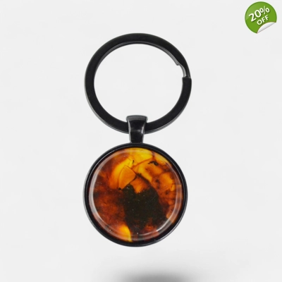 Pressed amber cabochon pendant Birthday gift for Husband Pressed amber cabochon pendant Birthday gift for Husband