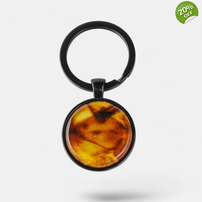 Pressed polished amber cabochon pendant for keys for Husband gift Pressed polished amber cabochon pendant for keys for Husband gift