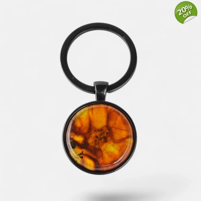 Pressed polished amber pendant for keys Birthday gift Pressed polished amber pendant for keys Birthday gift
