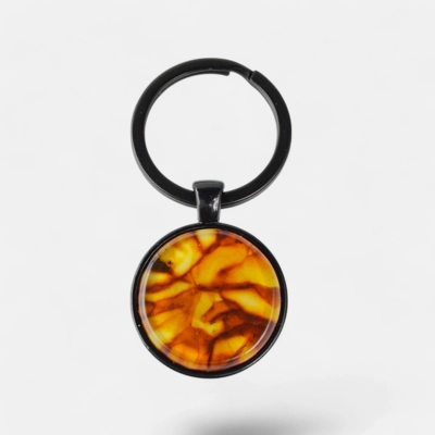 Pressed cabochon amber pendant for keys Gift for Him Pressed cabochon amber pendant for keys Gift for Him