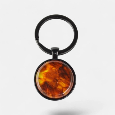 Pressed amber gemstone cabochon keychain Pressed amber gemstone cabochon keychain