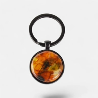 Pressed amber keychain keys penda..